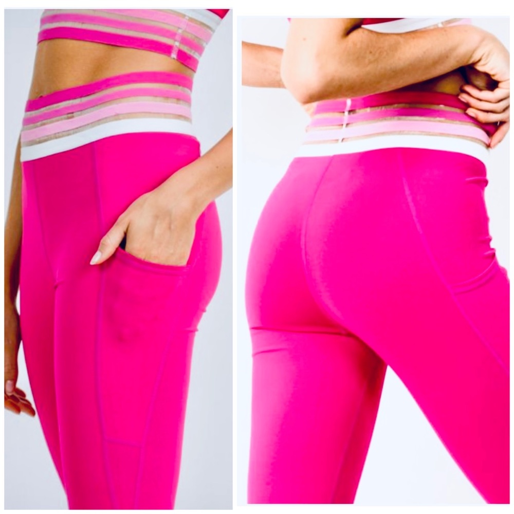 Charlie Fresh Activewear Quatro Band Leggings NWT!